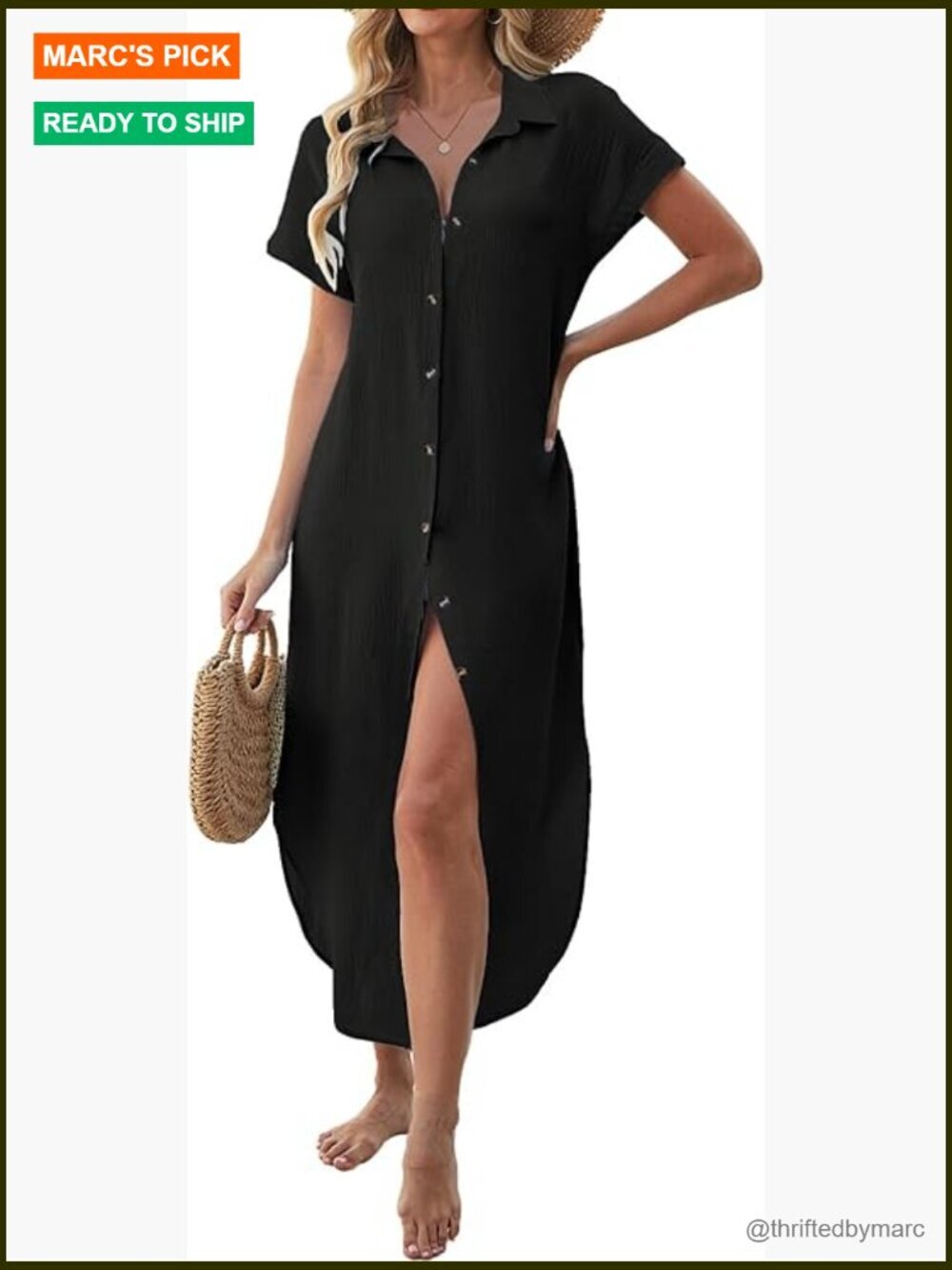 Long Button Down Swimsuit Cover Up Maxi Dress Short Sleeve Beach Vacation Resort